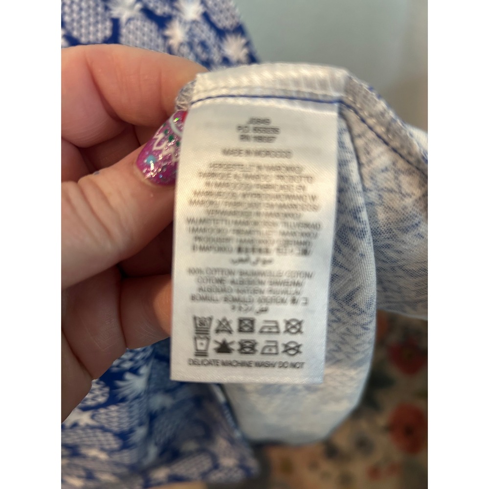Boden Dress Blue Pineapple Print Cotton Sleeveless Pockets Summer Casual 14R - Picture 8 of 8